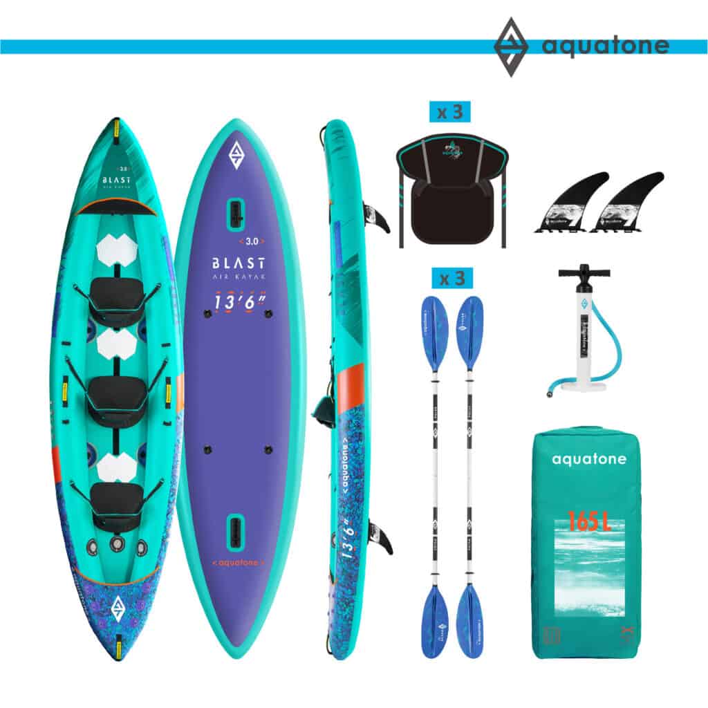 Aquatone Blast 13.6 — trzyosobowy kajak pompowany drop-stitch